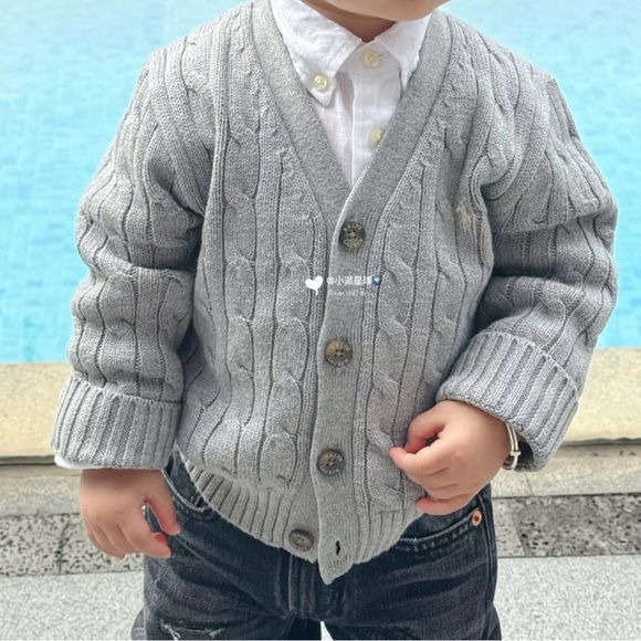 Ralph Lauren Kids Cable Knit Gray Sweater 2T - Picture 2 of 6
